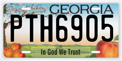 GA license plate PTH6905