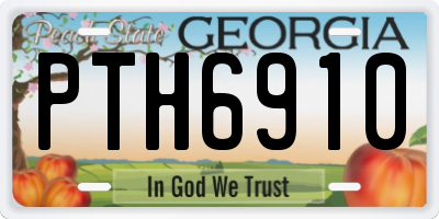 GA license plate PTH6910