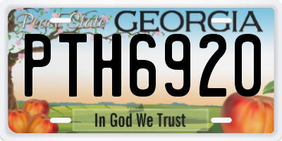 GA license plate PTH6920