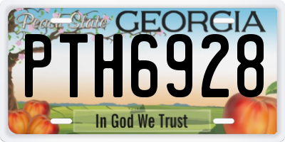 GA license plate PTH6928