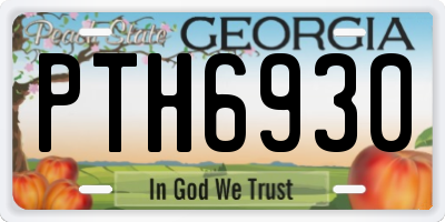 GA license plate PTH6930