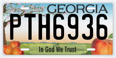 GA license plate PTH6936