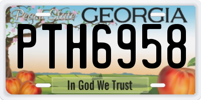 GA license plate PTH6958