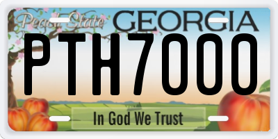 GA license plate PTH7000