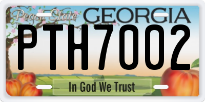 GA license plate PTH7002
