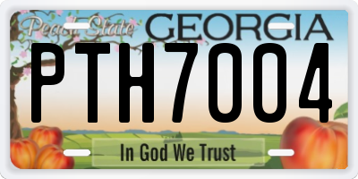 GA license plate PTH7004