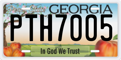 GA license plate PTH7005