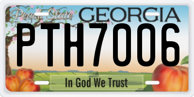 GA license plate PTH7006