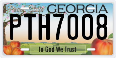 GA license plate PTH7008