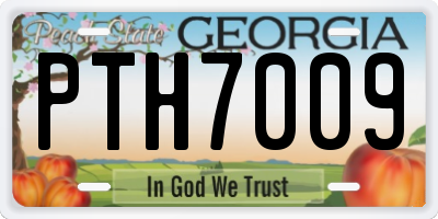 GA license plate PTH7009