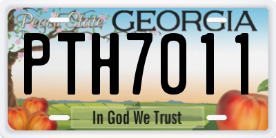 GA license plate PTH7011