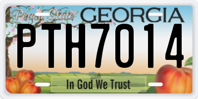 GA license plate PTH7014