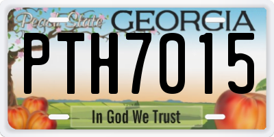 GA license plate PTH7015
