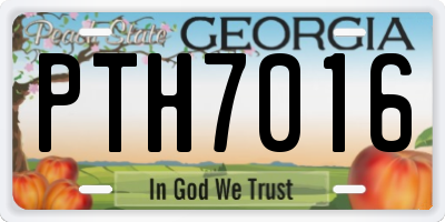 GA license plate PTH7016