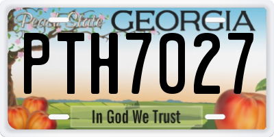 GA license plate PTH7027