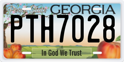 GA license plate PTH7028