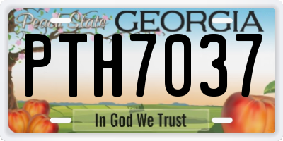 GA license plate PTH7037