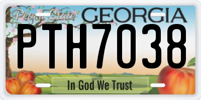 GA license plate PTH7038