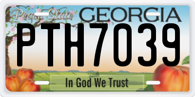 GA license plate PTH7039