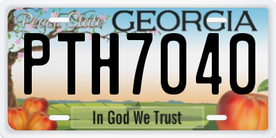 GA license plate PTH7040
