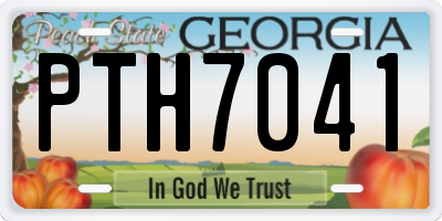 GA license plate PTH7041