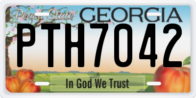 GA license plate PTH7042
