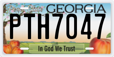 GA license plate PTH7047