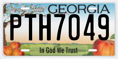 GA license plate PTH7049
