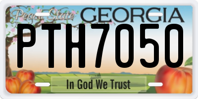 GA license plate PTH7050