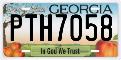 GA license plate PTH7058