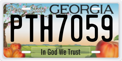 GA license plate PTH7059