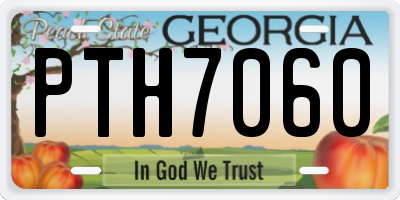 GA license plate PTH7060