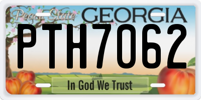 GA license plate PTH7062