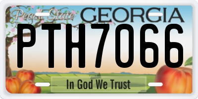 GA license plate PTH7066