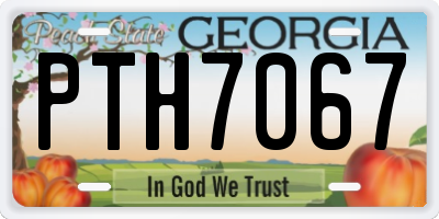 GA license plate PTH7067