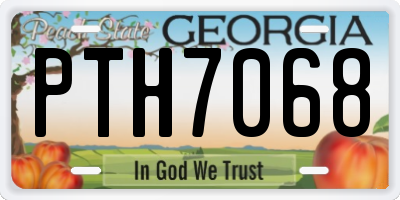 GA license plate PTH7068