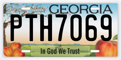 GA license plate PTH7069