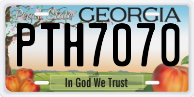 GA license plate PTH7070