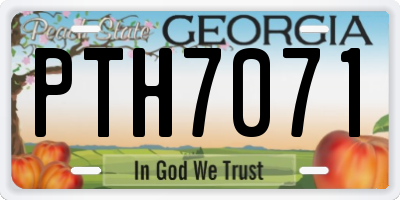 GA license plate PTH7071