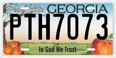 GA license plate PTH7073