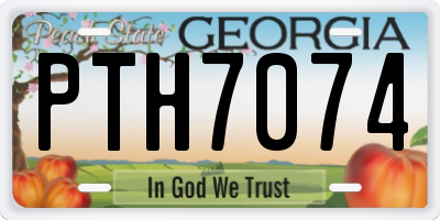 GA license plate PTH7074