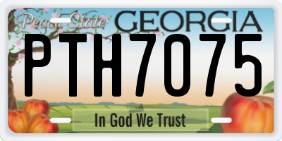 GA license plate PTH7075
