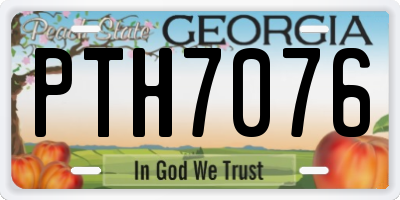 GA license plate PTH7076