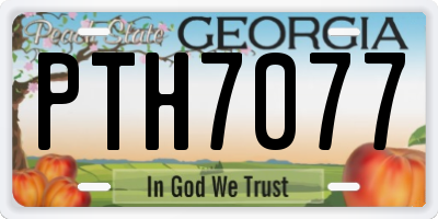 GA license plate PTH7077