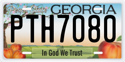 GA license plate PTH7080