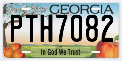 GA license plate PTH7082
