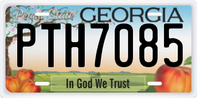 GA license plate PTH7085