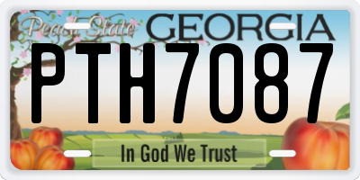 GA license plate PTH7087