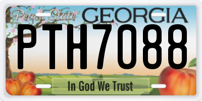 GA license plate PTH7088