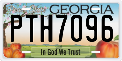 GA license plate PTH7096